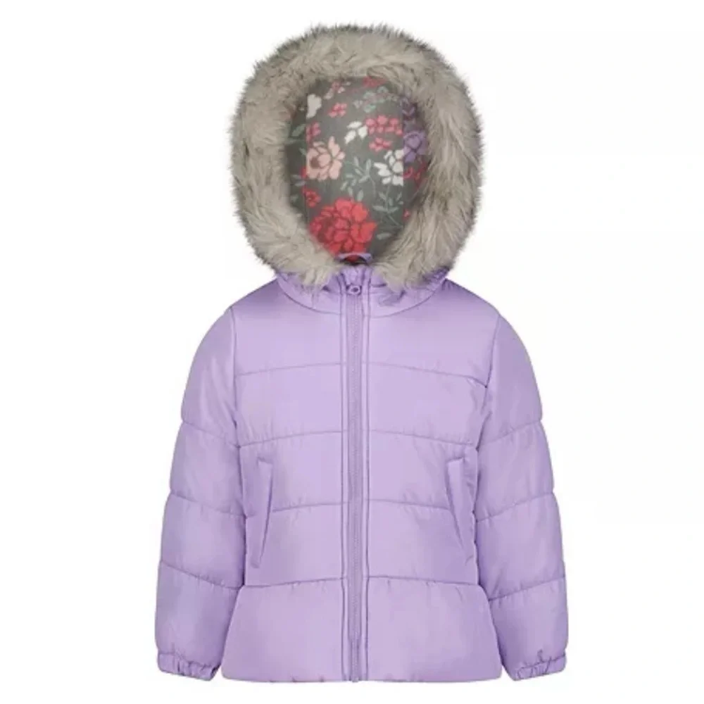 Winter Coat 2T Weather Tamer Lilac Jacket‎ Fleece Beanie NWT